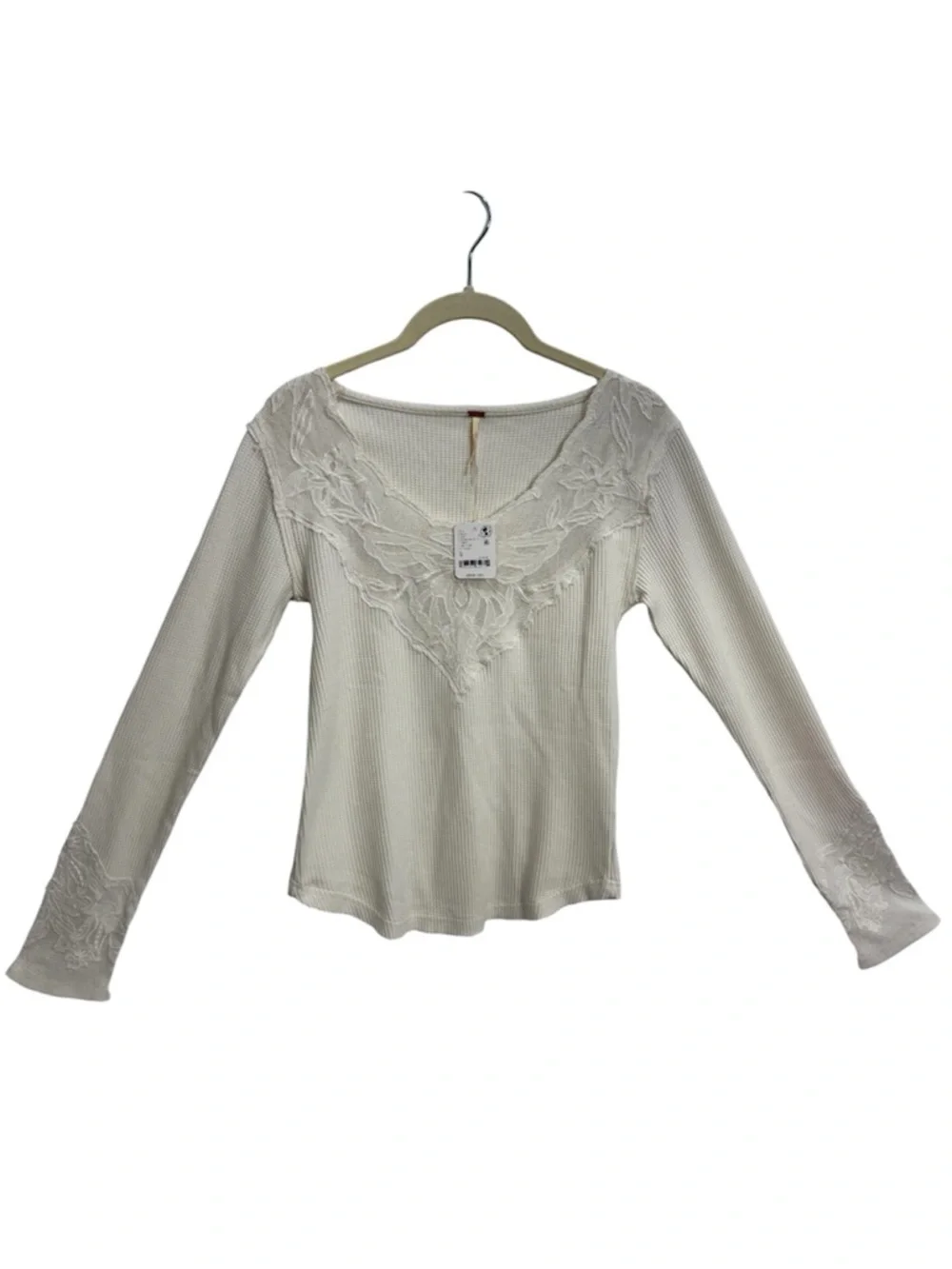 Free People‎ Butterfly Lace Trim Top, Size MEDIUM